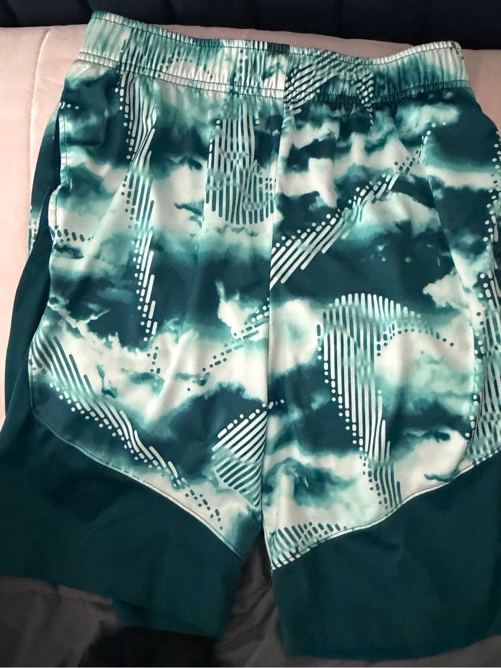 Nike Teal and White Patterned Women’s Athletic Shorts